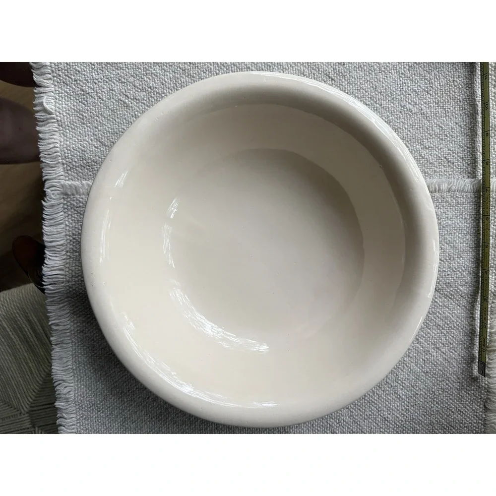 VTG McCoy Pottery Cream Stoneware Mixing Bowl 10in USA